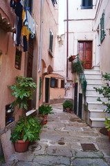Fototapeta na wymiar Street in the village of Poggio, Elba Island, Tuscany, Italy