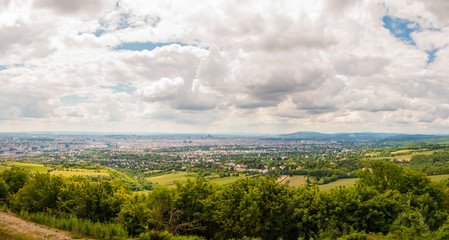 Fototapeta na wymiar Vienna Cityscape Overcast Panorama