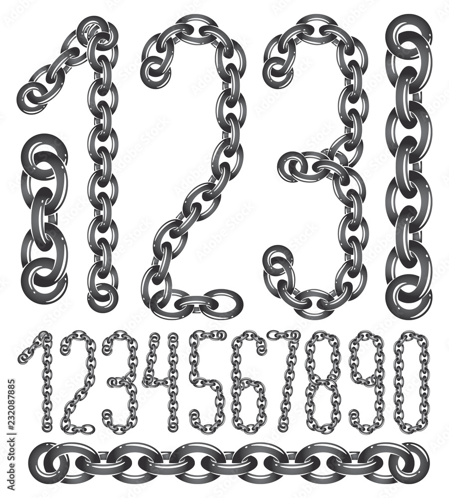 Poster set of vector numerals from 0 to 9. elegant numbers for use as poster design elements. created using