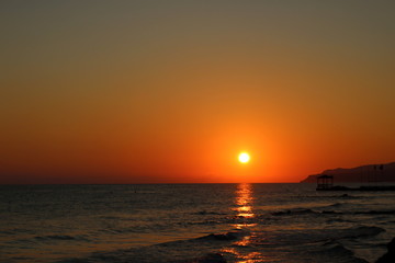 Obraz premium Sunset sea plant sand sunrise