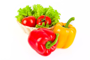 peppers on white background
