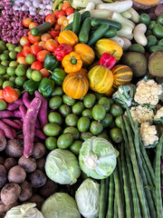 background with variety of fresh vegetables
