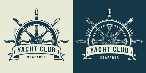 Vintage monochrome maritime logo