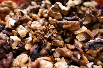 peeled walnut background