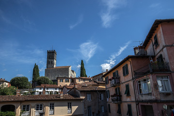 Naklejka premium Barga, little village in Tuscany
