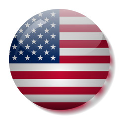 USA flag glass button vector illustration