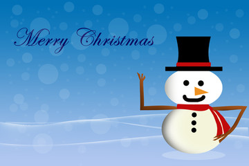 Merry Christmas snowman illustration, useful for card, invitations, and more