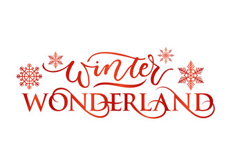 Winter wonderland inspirational holidays card with lettering