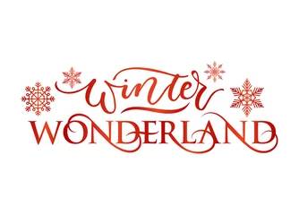 Foto op Aluminium Winter wonderland inspirational holidays card with lettering © mitoria