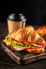 Classic BLT croissant sandwiches