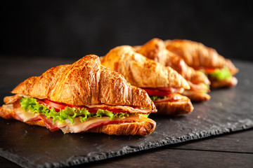 Classic BLT croissant sandwiches
