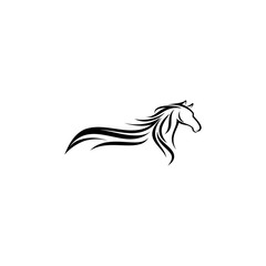 Horse logo design illustration, Horse silhouette vector, Horse vector illustration