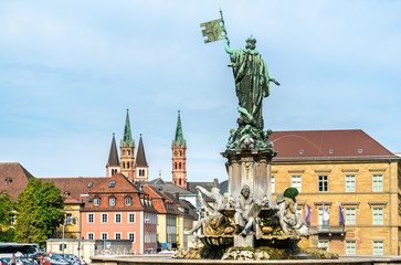 Obraz premium Franconia Fountain at the Wurzburg Residence in Germany