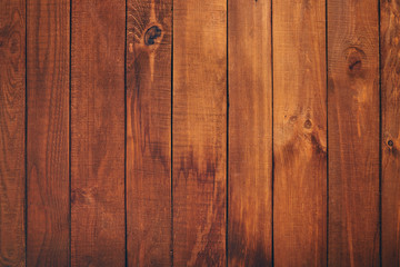 Wooden background of old brown planks