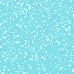 Snow seamless pattern. Vector snowflakes background. Winter wallpaper. Can use for holidays decoration, Christmas, New Year designs, textile, fabric, wrapping paper.