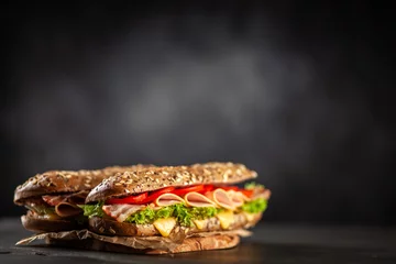 Fototapeten Classic BLT sandwiches © George Dolgikh
