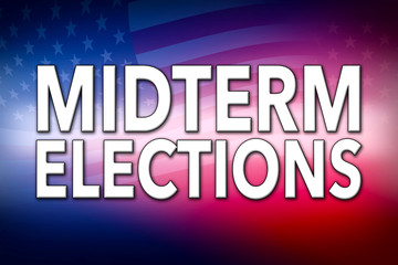 Midterm Elections with USA flag background