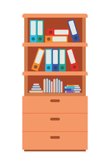 shelving with books isolated icon