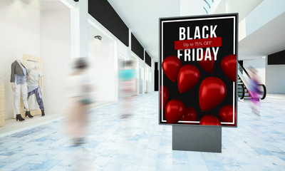 billboard black friday advertising on a mall