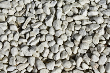 White stones rugged texture. White stones rough background with sun light.
