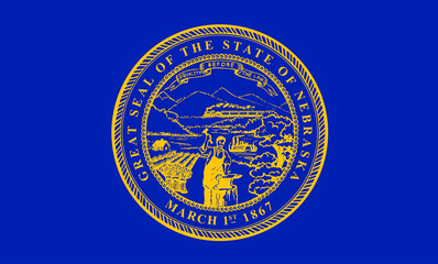 Nebraska flag. Vector illustration. United States of America.