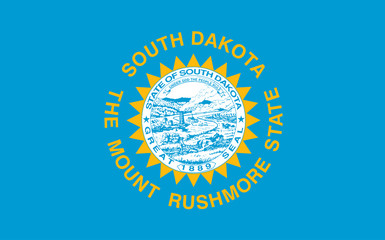 South Dakota flag. The Mount Rushmore state. Vector illustration. United States of America.