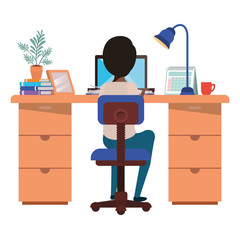 man working in the office avatar character