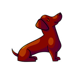 Cute cartoon dachshund
