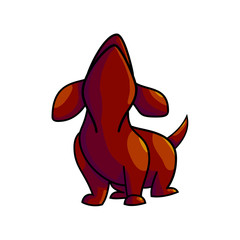 Cute cartoon dachshund