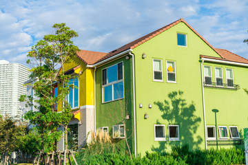 Exterior of colorful house