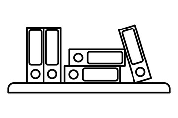shelving with books isolated icon