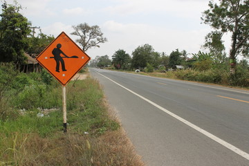 road sign on road