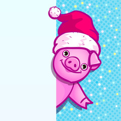 Pig is a symbol of 2019 new year. Head of the Pig in pop art style