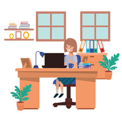 woman working in the office avatar character