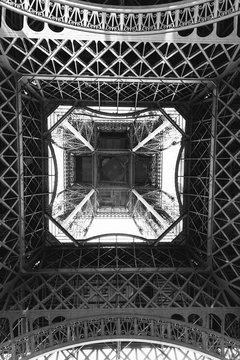 Aerial panorama Paris view from Eiffel Tower