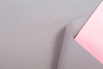 Abstract geometric shape gray and pink color paper background