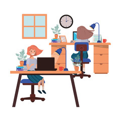 women working in the office avatar character