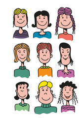 Fototapeta premium Group of Happy People Face