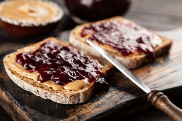 Peanut butter and jelly sandwich