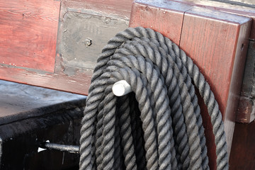 Seil an eiem Bootshaken