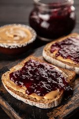 Peanut butter and jelly sandwich