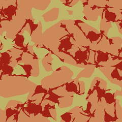 Imitation of camouflage - seamless pattern in different shades of red, green and pink colors