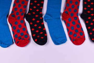 Colorful collection of cotton socks.