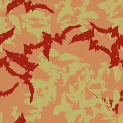 Imitation of camouflage - seamless pattern in different shades of red, green and pink colors
