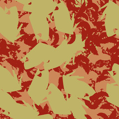 Imitation of camouflage - seamless pattern in different shades of red, green and pink colors