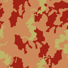 Fototapeta na wymiar Imitation of camouflage - seamless pattern in different shades of red, green and pink colors