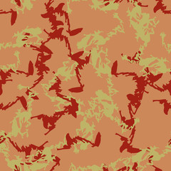 Imitation of camouflage - seamless pattern in different shades of red, green and pink colors