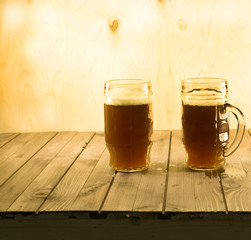 home kvass in large circles, the background of plywood, the lower background of the black Board.
