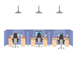 work cubicles isolated icon