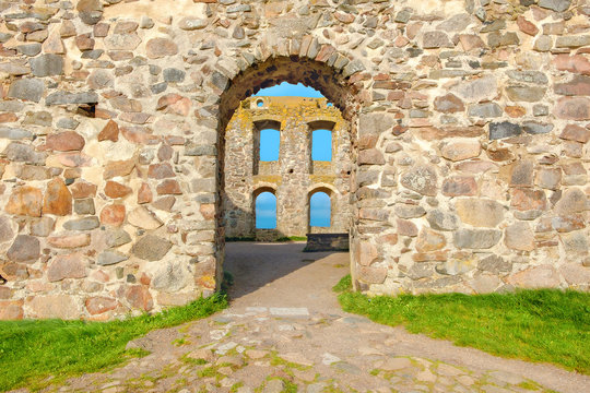 Ancient castle Brahehus near town Granna and lake Vattern. Sweden